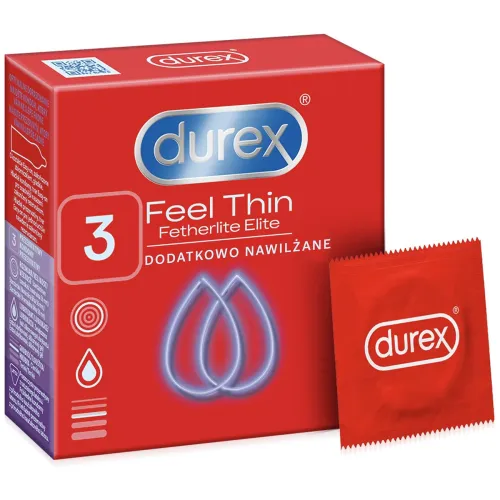 Prezervative DUREX Fetherlite Elite cu lubrifiant suplimentar 3 buc - 72573266