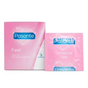 Prezervative Pasante Feel subțiri cu rezervor 3 buc - 77120183