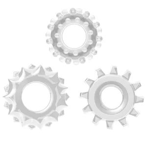 Set de inele de erecție transparente 3x cock ring - 77592263