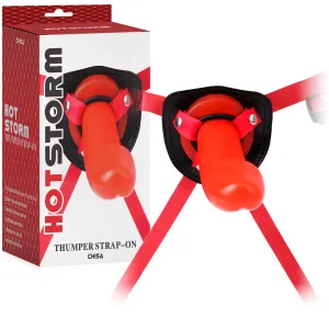 Strap-on cu dildo realist roșu 21 cm BDSM LGBT - 71857435