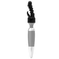 Atașament negru din silicon pentru masajor WAND cu stimulator clitoridian - 73553012 - 2