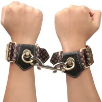 Cătușe elegante din piele pentru mâini Rebellion accesoriu BDSM - 73400331 - 4