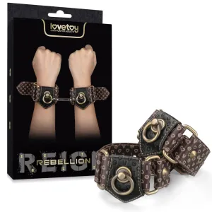 Cătușe elegante din piele pentru mâini Rebellion accesoriu BDSM - 73400331