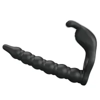 Manșon vibrant pentru penis cu dildo și stimulator clitoridian - 72010044 - 2