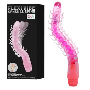 Vibrator roz flexibil roz cu proeminențe stimulatoare 24 cm - 78479464