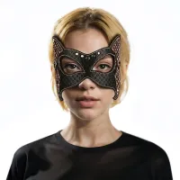 Rebellion mască de pisică din piele sensuală de culoare maro BDSM - 79409340 - 3