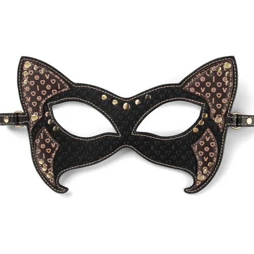 Rebellion mască de pisică din piele sensuală de culoare maro BDSM - 79409340