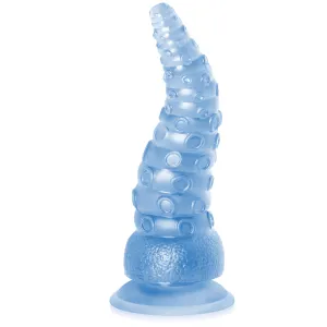 Dildo flexibil texturat albastru 21 cm în formă de tentacul - 76849946