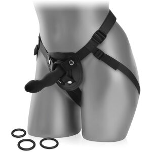 CUREA STRAP-ON SOLIDĂ, CONFORTABILĂ, CU PENIS SILICONIC ȘI UN SET DE INELE - 71694560