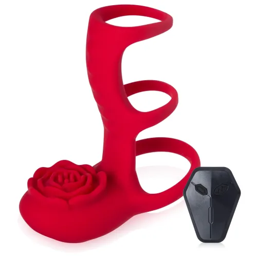 Suport vibrator pentru penis cu stimulare clitoridiană - 76849526