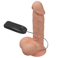 Vibrator realist tip penis cu ventuză și telecomandă, culoarea pielii - 70640419 - 7