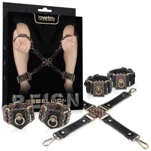 Setul exclusiv BDSM Rebellion cu cătușe pentru fixarea mâinilor și picioarelor - 77147754