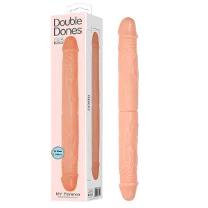 Dildo dublu realist cu culoare de piele flexibil pentru cupluri 36 cm - 71519872