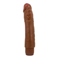 Vibrator realist maro cu vibrație continuă, 24 cm - 70444247 - 6