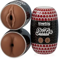 Masturbator dublu față pentru bărbați vagin și anus maro - 76260979