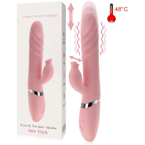 VIBRATOR ÎNCĂLZIT LA 45°C ROTATIV-GLISANT CU TERMINAȚII ȘI LIMBĂ - 71122705