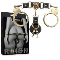 Rebellion cătușe BDSM din aur cu elemente din piele și cheițe Rebellion - 79453188 - 6