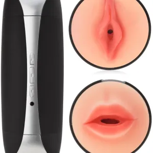 Masturbator vibrator bărbătesc 2în1 - 36 funcții - vagin și gură realistă - 73570455