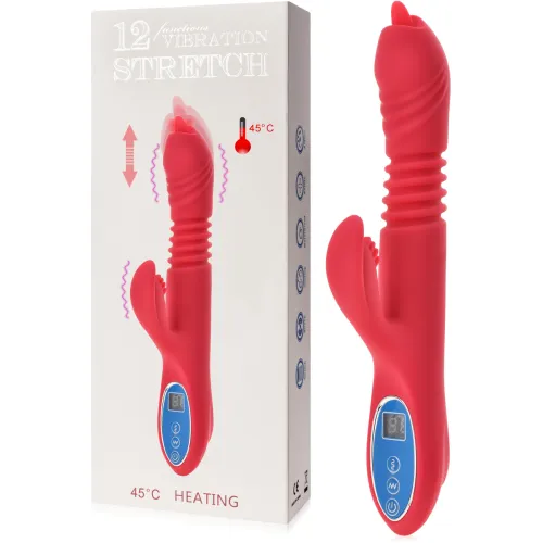 VIBRATOR CU MIȘCARE ÎN SUS ȘI ÎN JOS - ÎNCĂLZIRE 35-45°C CU DOUĂ MOTOARE ȘI LIMBĂ - 74519661