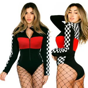 Body senzual cu fermoar Racer Girl lenjerie erotică - 76610698