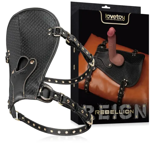 Rebellion șa din piele, husă pentru pernă cu suport pentru dildo - 77419971