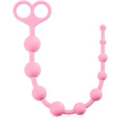 Bile roz pe șnur pentru vagin și anus 34 cm 10 bile - 70664255