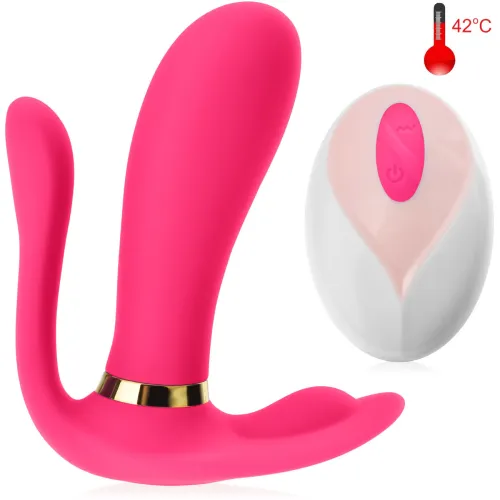 VIBRATOR AUTOPORTANT PENTRU STIMULAREA GĂURII ANUSULUI ȘI UN MASTURBATOR PENTRU CLITORIS CU FUNCȚIE DE ÎNCĂLZIRE - 71347300