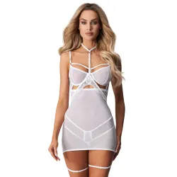 Obsessive Arrowel tricou alb + choker și benzi pentru coapse - 76402025