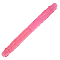 Dublu realist dildo flexibil roz pentru cupluri 36 cm - 76148771 - 4