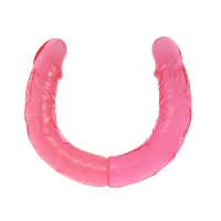 Dublu realist dildo flexibil roz pentru cupluri 36 cm - 76148771 - 3