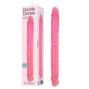 Dublu realist dildo flexibil roz pentru cupluri 36 cm - 76148771