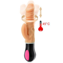 DILDOU CU ÎNCĂLZIRE, VIBRATOR ROTAȚIONAL-REVERSIBIL CU MASARE CLITORIS - 70484027