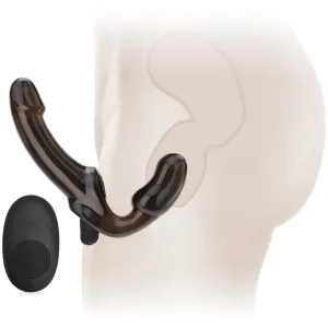 DILDO VIBRATOR AUTOPORTANT CU CURELE ȘI PLUG ANAL - 10 FUNCȚII CU TELECOMANDĂ - 75056687