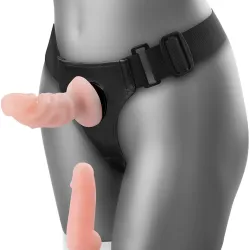 STRAP-ON PE BRETELE - DOI PENISURI DIN PIELE CIBERNETICĂ, DILDOU SCHIMBĂTOR - 73711332