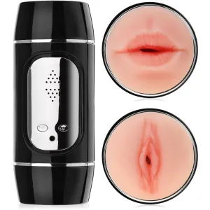 MASTURBATOR VIBRATOR - 18 FUNCȚII - 2ÎN1 VAGIN ARTIFICIAL ȘI GURĂ - 79499680