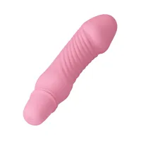 Mini vibrator roz din silicon pe baterii, 10 funcții de vibrație - 71839724 - 5
