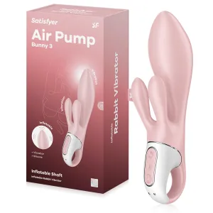 Satisfyer Air Pump Bunny 3 vibrator pneumatic cu proeminențe pentru clitoris - 76920535