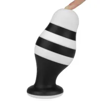 Mare dop anal negru-alb pe ventuză 7,2 cm - 75055683 - 6
