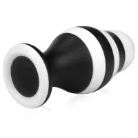 Mare dop anal negru-alb pe ventuză 7,2 cm - 75055683 - 5