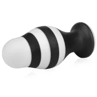 Mare dop anal negru-alb pe ventuză 7,2 cm - 75055683 - 3