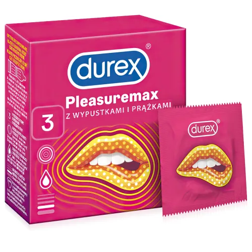 Prezervative DUREX Pleasuremax cu coaste și striații 3 buc - 73333203