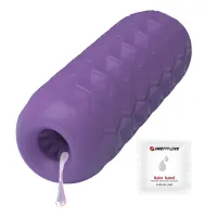Masturbator masculin din gel mov cu bile de masaj - 71968524 - 4