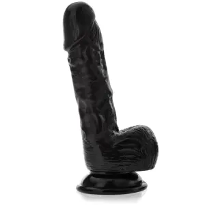 Dildo realist cu penis artificial cu testicule 18 cm negru - 77060603