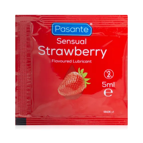 Pasante Sensual lubrifiant cu aromă de căpșuni gel 5 ml - 77987265