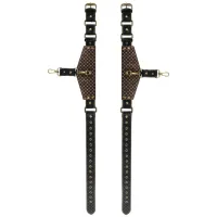 Rebellion ham pentru BDSM din piele curele pentru coapse + cătușe pentru mâini - 75589662 - 2