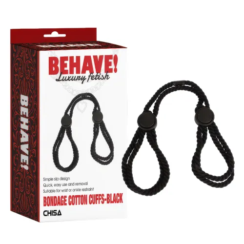 Sfoara neagră de bumbac pentru legarea BDSM pentru începători - 75530313