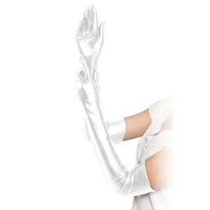 Mănuși lungi erotice senzuale de culoare albă 52 cm - 76446264