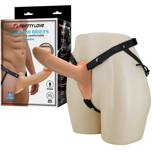 Harnasament strap-on cu manșon pentru penis culoarea pielii - 74696456