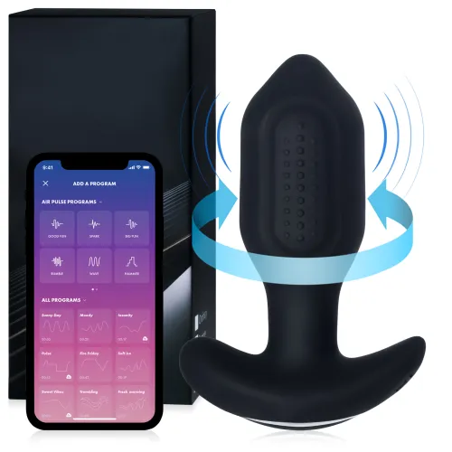 Vibrator anal rotativ plug anal 9 moduri + aplicație - 77554044