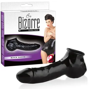 MANȘON PENTRU PENIS ȘI TESTICULE NEGRU DIN LATEX - DSR 0529109